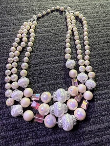 Vintage Faux PEARLS Necklace Multiple STRAND  Graduated Beads 18” Japan - Picture 1 of 3