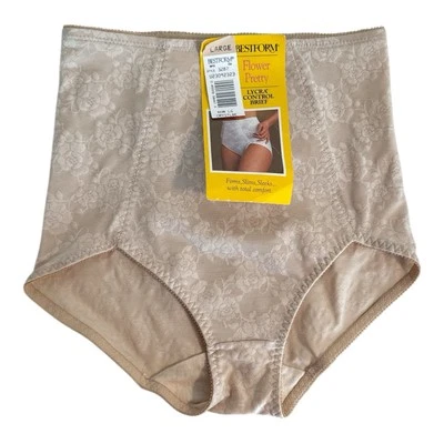 BestForm Flor Bonita Lycra Control Calzoncillo Color Desnudo Forma Ropa Talla Grande NUEVO Foto 1 de 4