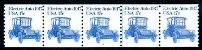 USA 1981 Transportation 17¢ Sc #1906 Plate Number Strip of 5 Plate #4 MNH L382 - Image 1 of 4