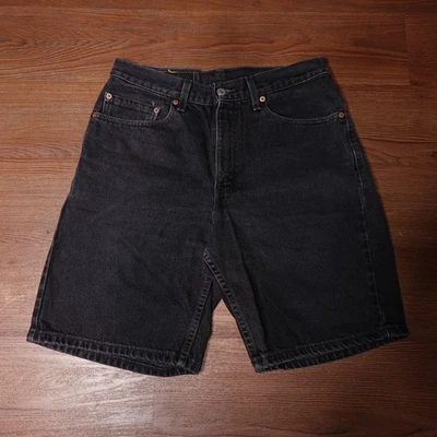 Vintage Levi’s 550 Denim Shorts Made In USA 30 X 9 Black - Image 1 of 4