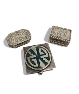 Set 3 Dosen Pillendose aus massivem Silber - Bild 1 von 9