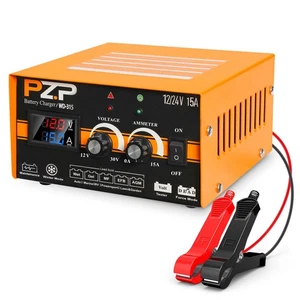12V 24V Manual Battery Charger Maintainer, 0 to 15A Arbitrarily Adjustable - Picture 1 of 6