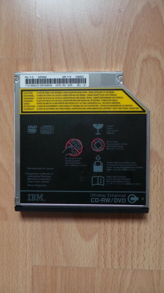 Original IBM  CD-RW / DVD V Ultrabay Enhanced Laufwerk FRU: 93P6569 92P6563  - Bild 1 von 1