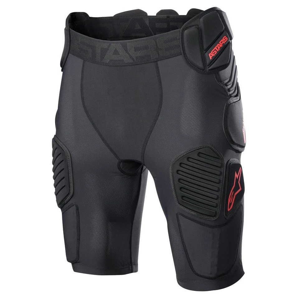 Shorts de proteção Alpinestars 2025 Bionic Pro preto vermelho MX motocross off road - Imagem 1 de 2