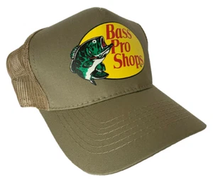 NUEVO Bass Pro Shops Para hombres Malla Clásico Camionero Snapback Sombrero/Gorra-Caqui - Imagen 1 de 2