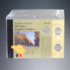 AMERICAN HISTORIC SILVER DOLLARS OF THE WORLD 1951 100 FRANCS KINGDOM OF BELGIUM - Picture 1 of 4