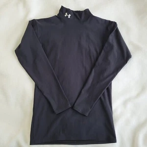 Camisa de compresión Under Armor negra cuello alto talla L mezcla de nailon gimnasio aire libre - Imagen 1 de 9