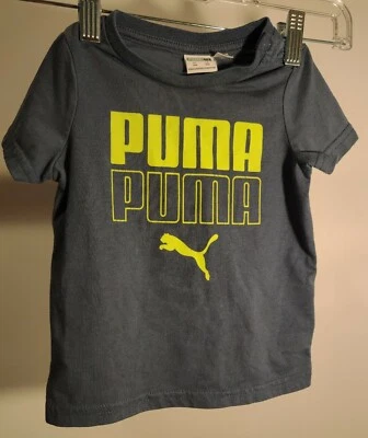 Camiseta Puma Gris Con Logo Amarillo 18 Meses Foto 1 de 4