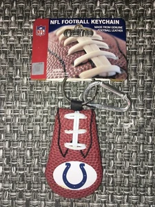 INDIANAPOLIS COLTS NFL GAMEWEAR FOOTBALL KEYCHAIN GENUINE FOOTBALL LEATHER - Picture 1 of 2