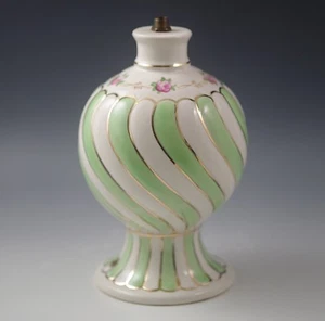  c.1930's MIKORI WARE JAPAN ROSES SWIRL LAMP BASE -VERY SHABBY - Picture 1 of 7