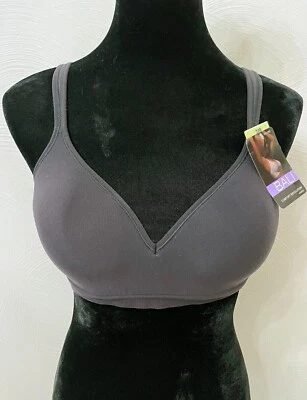 Sujetador Bali Comfort Revolution ajuste flexible acolchado sin aros 38B negro nailon elástico Foto 1 de 4