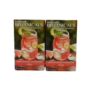 2X Bigelow Botanicals Cold Water Infusion Watermelon Cucumber Mint 18 Bags Each - Picture 1 of 4