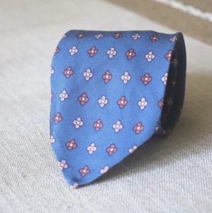 RUBINACCI NAPOLI LONDON HOUSE POWDER BLUE FLOWER NEAT DOT UNTIPPED CHALK MADDER* - Picture 1 of 9