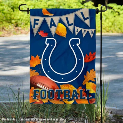 Indianapolis Colts Fall Leaves Decorative Football Official Garden Yard Banner Cover