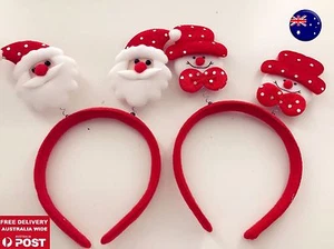 2x Kid Lady Christmas Xmas Santa Claus Reindeer Party Hair Band Headband PROP - Picture 1 of 11