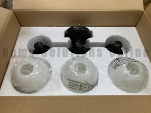 Pottery Barn Mercer Triple Wall Sconce w/ Shades Antique Bronze 18.5" w #W112 - Picture 1 of 5