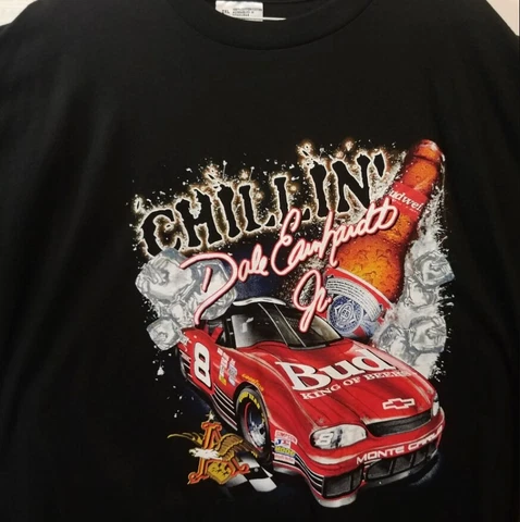 vtg 90s Dale Earnhardt Jr Budweiser Chillin T-shirt Gift For Men AlL Size Cover