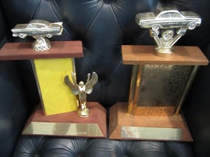 Vintage 1966 Drag Racing Trophy - lot of 2 - 57-60s Chevy - Pensacola Dragway - Picture 1 of 12