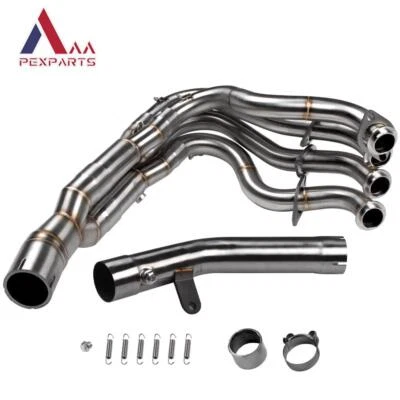 Tubo de escape delantero de enlace medio sistema completo para Kawasaki Ninja ZX6R 2009-2022 Foto 1 de 4