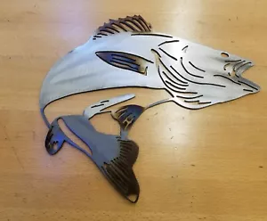 Zalleye Metall Wandkunst Plasma Schnitt Dekor Geschenkidee Bassfisch - Bild 1 von 1