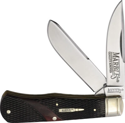 Marbles Trapper Brown Checker Folding Stainless Steel Pocket Knife 683 - Imagem 1 de 2