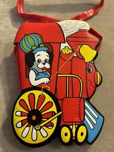 VTG Kids Purse/bag Red Train W Engineer Dog Used Condition - Picture 1 of 5