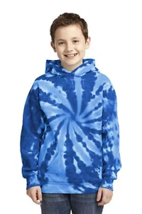 Port & Company Tie-Dye Youth Pullover Hooded Sweatshirt With Pockets M-PC146Y - Picture 1 of 21