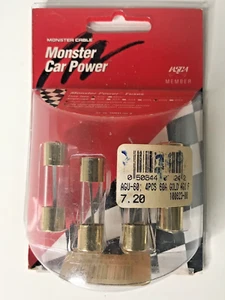 Monster Car Power AGU 4 Fuses 60A Amperage 24K Gold Plated Vintage 1996 NOS - Picture 1 of 10