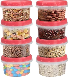8 Ounce Reuseable Small Plastic Freezer Storage Container Jars with Screw Lid fo - Picture 1 of 12