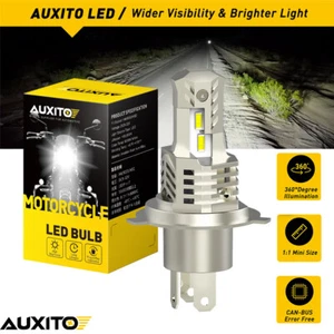 AUXITO HS1 H4 6000lm LED Headlight Globe Hi/Low Beam Bulb 6000K For Motorcycle - Picture 1 of 9