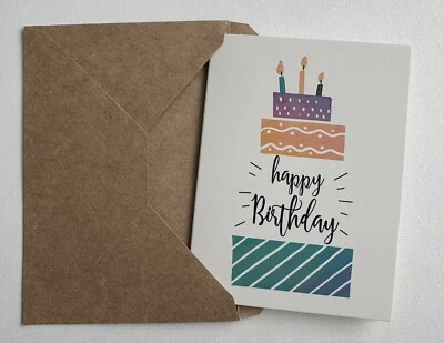 Mini tarjeta de cumpleaños en blanco con sobre Foto 1 de 4