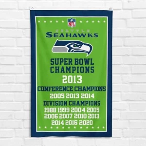 Bandera de campeones del Super Bowl de fútbol americano de Seattle de 3x5 pies - Imagen 1 de 12