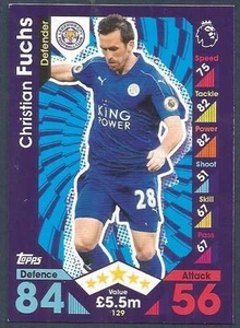TOPPS MATCH ATTAX 2016-17 #129-LEICESTER CITY-CHRISTIAN FUCHS - Picture 1 of 1