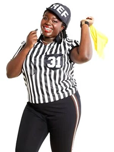 Hyde & Eek Womens Black & White Striped Referee Costume One Size - Picture 1 of 1