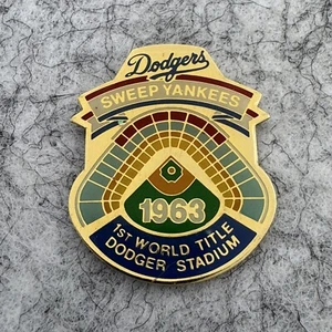 Dodgers Sweep Yankees 1963 Lapel Pin First World Title Dodgers Stadium - Picture 1 of 3