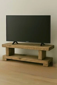 Rustic Wooden Tv Stand/ Chunky Solid Wood/ TV Cabinet/ Fully Assembled - Picture 1 of 2