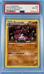 Krookodile 65/114 HOLO RARO Juego Base Blanco y Negro Tarjeta Pokémon - PSA 8 Casi Nuevo/Como Nuevo - Imagen 1 de 4