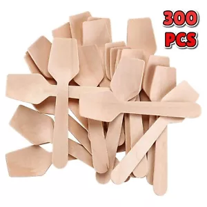 300 Mini Ice Cream Tasting Spoons 3.5 Inch Square End Disposable Beige Pack - Picture 1 of 7