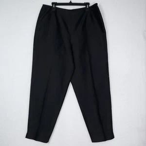 Talbots Silk Shantung Dress Pants Womens Size 18 Black Lined Flat Front Side Zip - Picture 1 of 13