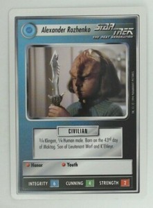 Star Trek CCG - Pic of Card - Alexander Rozhenko -1994 Premiere Alpha WB -T278