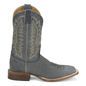 Justin Boots Rancho 11 Inch Embroidered Square Toe Pull On Cowboy Mens Grey Cas - Picture 1 of 5