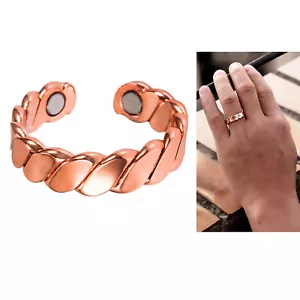 1 Pure Solid Copper Magnetic Ring Adjustable Healing Arthritis Pain Relief Gift - Picture 1 of 1