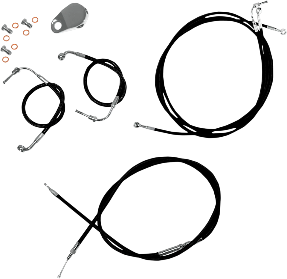 Комплект тросов/тормозных магистралей LA Choppers 15-17 дюймов Вешалки для обезьян черные LA-8050KT-16B - Изображение 1 из 1