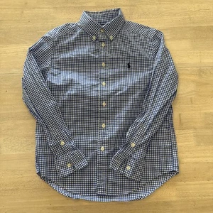 Polo Ralph Lauren Boys Medium (10-12) Long Sleeve Button Down Shirt Blue Plaid - Picture 1 of 6