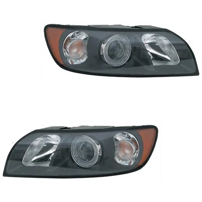 Scheinwerfer Set rechts & links Schwarz H7/HB3 für Volvo V50 MW S40 II 544 - Bild 1 von 3