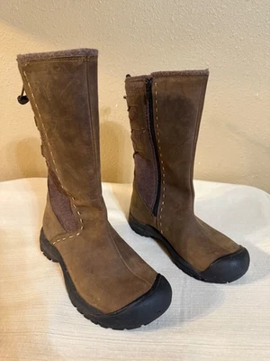 BOTAS IMPERMEABLES KEEN TALLA 6 CUERO MARRÓN TALLA SUPERIOR CREMALLERA ESPALDA AJUSTE BUNGIE Foto 1 de 4