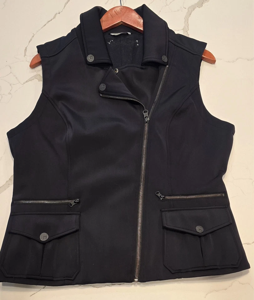 Jaqueta Colete Leve Blanc Noir Feminina Zíper Frontal Gola Preta Tamanho Grande - Imagem 1 de 4