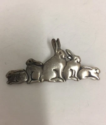 Vintage Sterling Silver H & H deMatteo GLV Rabbit Pin/Brooch - Image 1 of 4