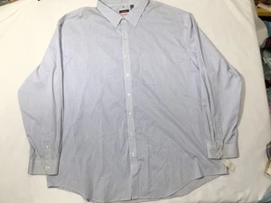 Van Heusen Shirt Mens 4XL Tall Blue White Check Traveler Stretch Button Up NWT - Picture 1 of 10
