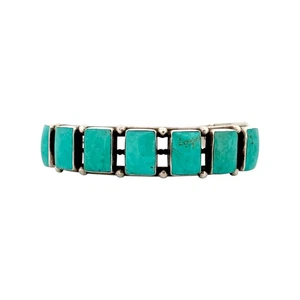 Pulsera vintage, circa años 90, turquesa, navajo, 7 1/2" - Imagen 1 de 4